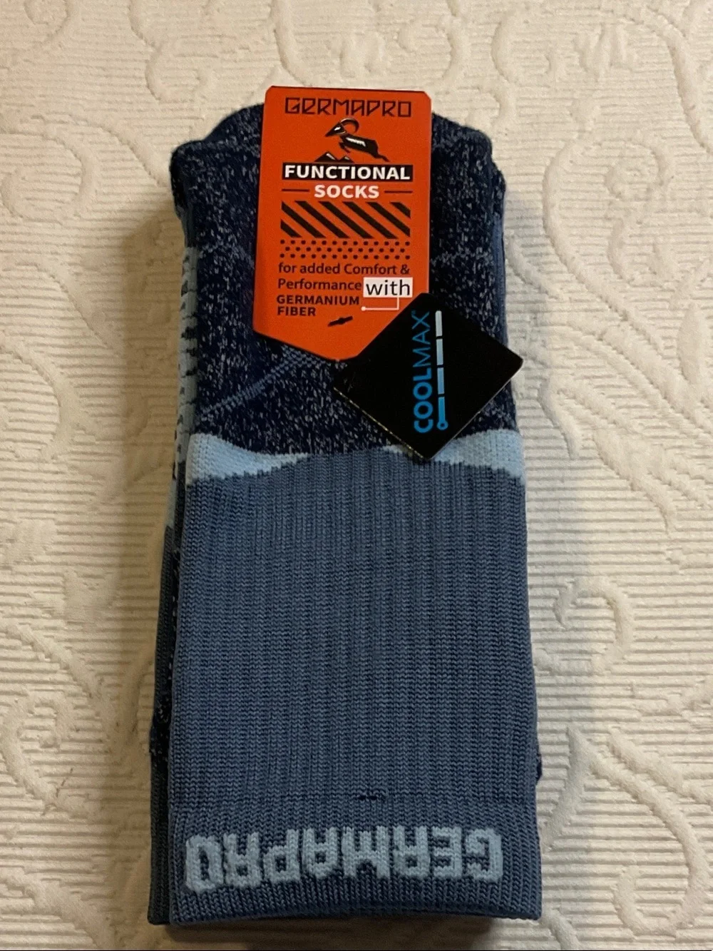 Germapro Men's Functional Crew Socks in Blue. Cool max